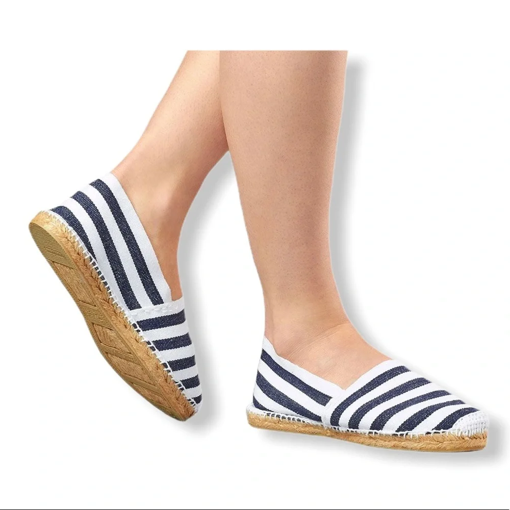 Cousu Main Classic flat Sailor stripes espadrilles